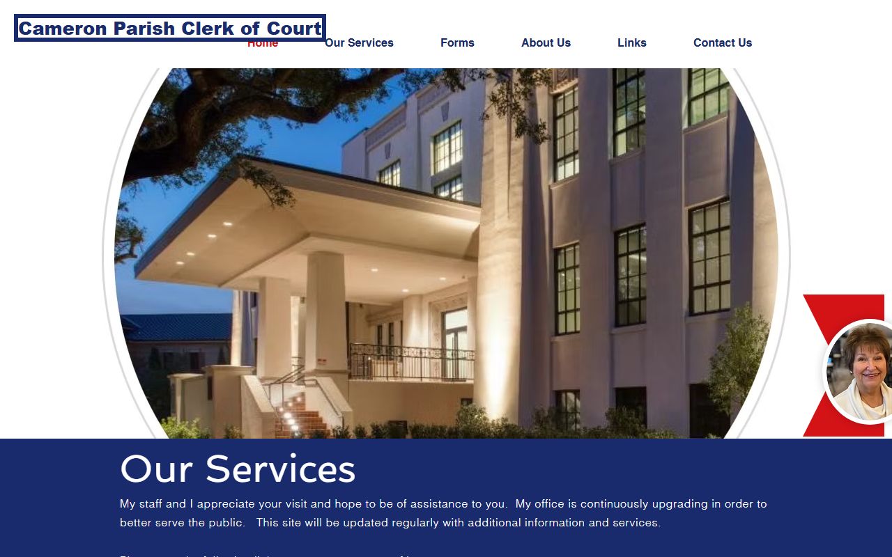 Cameron Parish Clerk of Court homepage for probate and succession records