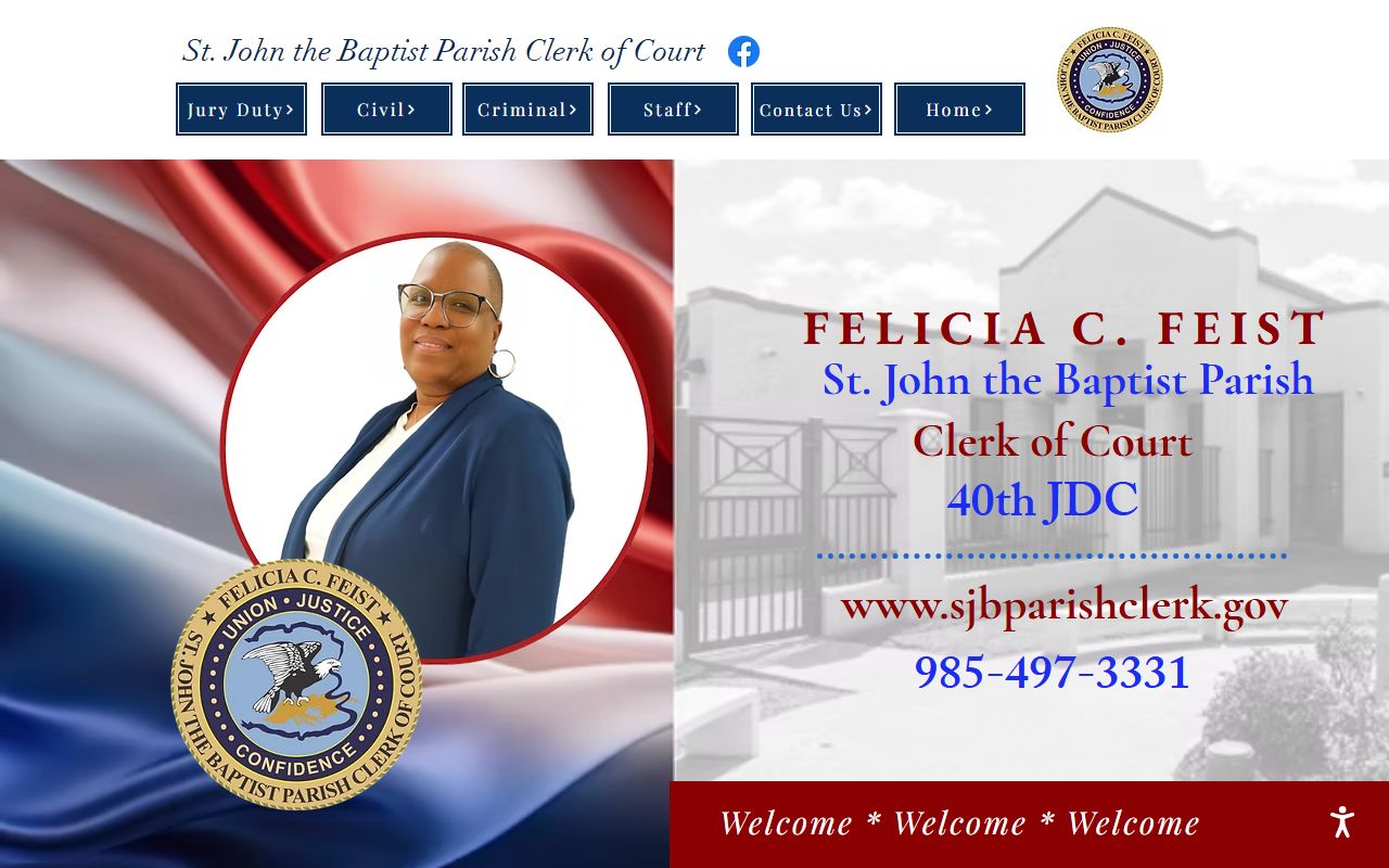 St. John the Baptist Parish Clerk of Court homepage for probate court records
