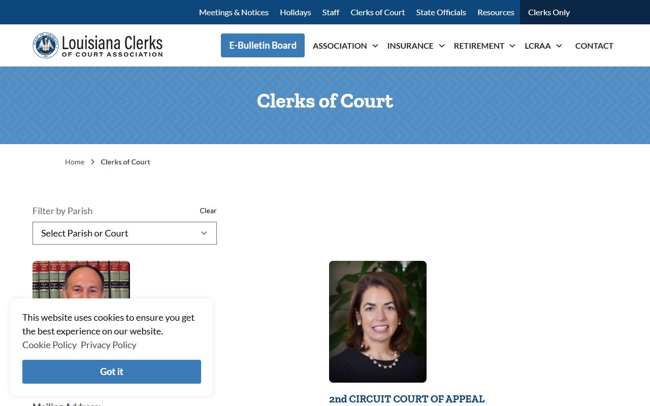 Louisiana Clerks of Court directory with contact details for all 64 parish probate record offices